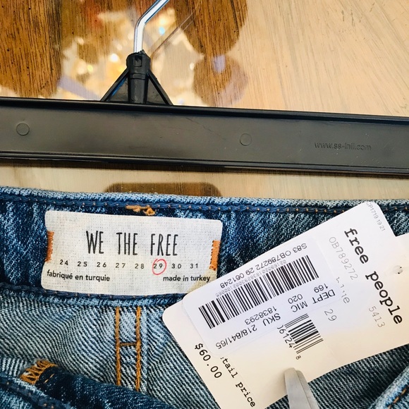Free People NWT denim A-Line mini skirt size 29 - Picture 8 of 8